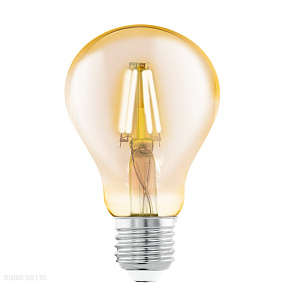 Лампа светодиодная филаментная A75, 4W (E27), 2200K, 320lm, янтарь EGLO LM_LED_E27 11555