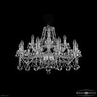Большая хрустальная люстра Bohemia IVELE Crystal 1413/10+5/300 Ni Balls