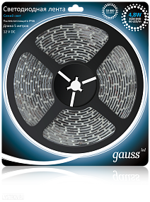 Светодиодная лента GAUSS 4.8 Вт/м 3528 SMD голубой цвет