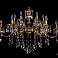 Литая подвесная люстра с хрусталем Bohemia IVELE Crystal 1703/12/360/B/FP