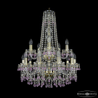 Хрустальная подвесная люстра Bohemia IVELE Crystal 1410/10+5/195/h-74/2d G V7010