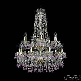Хрустальная подвесная люстра Bohemia IVELE Crystal 1410/10+5/195/h-74/2d G V7010