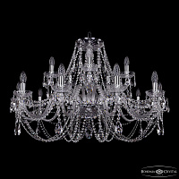 Большая хрустальная люстра Bohemia IVELE Crystal 1406/10+5/360 Ni