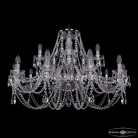 Большая хрустальная люстра Bohemia IVELE Crystal 1406/10+5/360 Ni