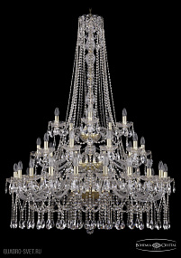 Хрустальная подвесная люстра Bohemia IVELE Crystal 1413/20+10+5/400/h-158/3d/G