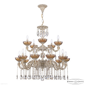 Большая хрустальная люстра Bohemia IVELE Crystal AL79101/10+5/250/2D A WMG P Shampan/M-1G