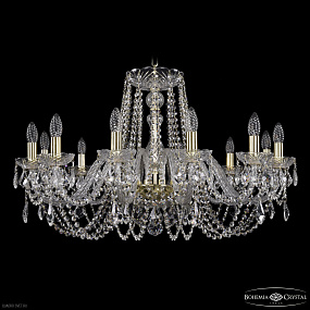 Хрустальная подвесная люстра Bohemia IVELE Crystal 1402/12/300 G Leafs