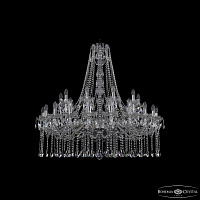 Большая хрустальная люстра Bohemia IVELE Crystal 1413/20+10/400/h-109 Ni