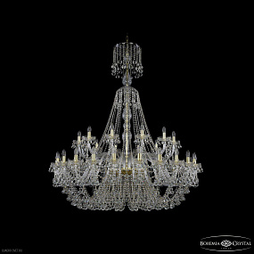 Большая хрустальная люстра Bohemia IVELE Crystal 1409/24+12/530/XL-170 G