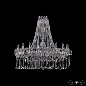 Большая хрустальная люстра Bohemia IVELE Crystal 1413/20/400/h-113 Ni